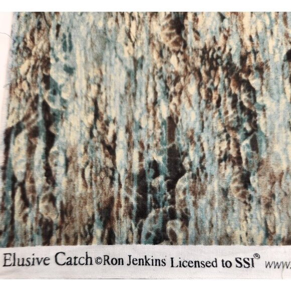 Elusive Catch Fabric By Ron Jenkins For SSI Oceanic River Lake Side Material hal - Picture 4 of 8
